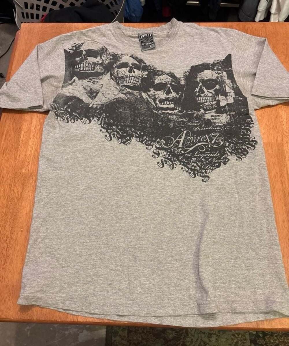 Avirex Dead Presidents Legends Never Die Graphic T-Shirt Size XL